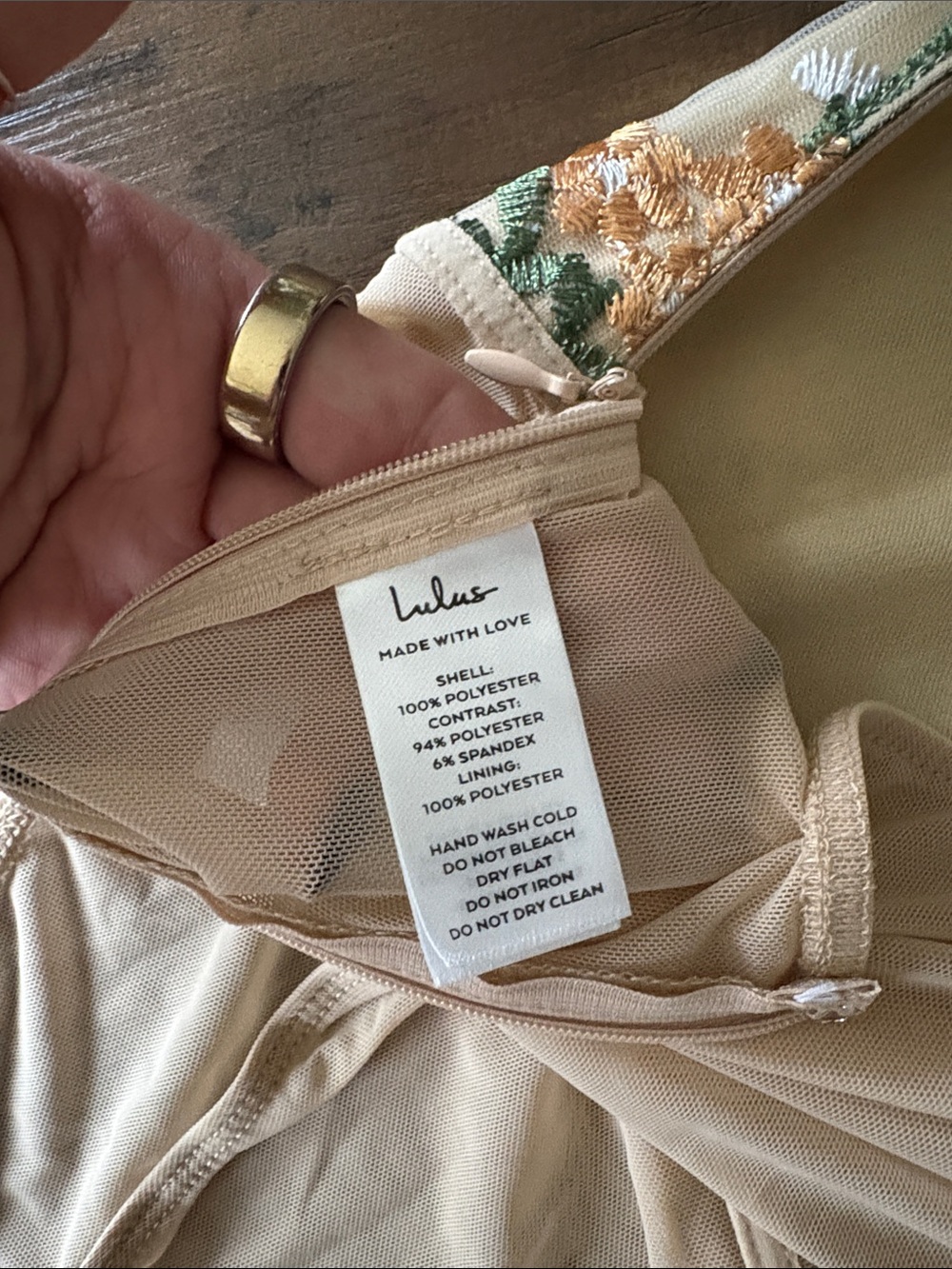 Lulu's Beige Floral Embroidered Bustier Bodysuit - Picture 7 of 11
